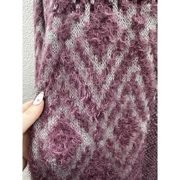 Eddie Bauer Womens Cardigan Small Purple Long Sleeve Open Front Fuzzy Sweater - Picture 4 of 12